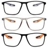 JixGien 3 Pack Reading Glasses Men Women TR90 Frame Sports