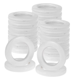 Kinsinder 32 Pcs Curtain Eyelet Rings, Curtain Grommets Round Plastic Rings Inner Diameter 40mm DIY Rings for Window Curtain Shower Curtain (White)
