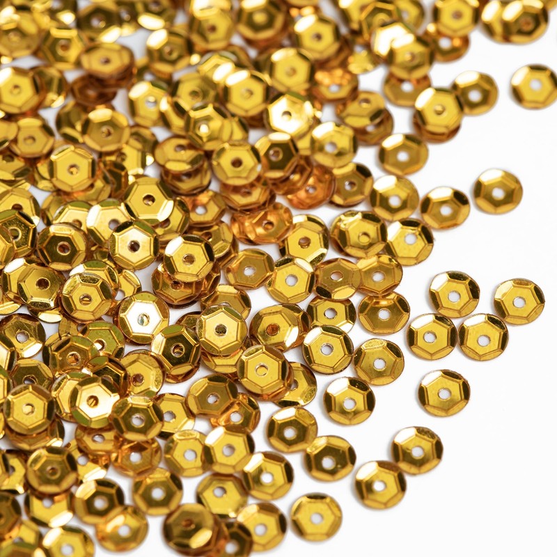 Gold, 5mm Cupped Sequins, 800pc