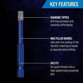 Mexco A10VBDB8 8.0mm Vacuum Brazed Diamond Drill Bit