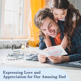 Brikabia Gifts for Dad Christmas, Dad Gifts from Daughter, Dad Birthday Gift - Decorative Acrylic Block Puzzle 3.9x3.3 inch - Cool Dad Gift for Dad Step Dad Father Papa, Best Dad Gifts for Christmas