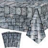 3 Packs Cobblestone Tablecloth Stone Printed Table Cover Medieval Table