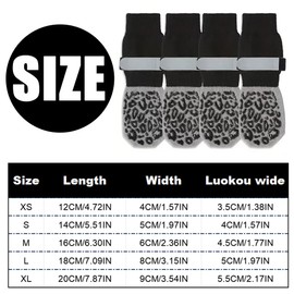 2 Pairs Dog Socks with Grippers Stop Licking Paws,Anti Slip Dog Shoes with Adjustable Straps Rubber Bottom for Hardwood Floors,Puppy Cat Paw Protectors for Small Medium Large Dogs Indoor Outdoor Use