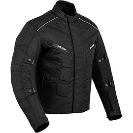 Men's Waterproof Motorbike Jacket with CE Armour–All-Weather Protective Riding Coat for Bikers, Men & Boys. Adjustable Durable Motorcycle Safety Gear (US, Alpha, 3X-Large, Regular, Regular, Black)