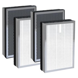 4 Pack MA Series 25 Replacement Filters Compatible with 25 B1/S1/W1 Air Purifier, 3-in-1 Filter with True Hepa, Pre-Filter and Activated Carbon Filter