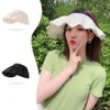 Women's UV protection round brimmed hat and hairband combined sun