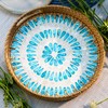 JUNGLE CULTURE Rattan Serving Tray 12" with Mother of Pearl