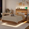 Feonase Floating Bed Frame Twin with Led Lights and Charging