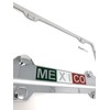 Mexico Mexican Flag Chrome Polished License Plate Frame, Front &