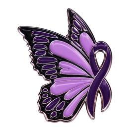 Domestic Violence Awareness Badge Peace Courage Survival Purple Ribbon Butterfly Enamel Pin Self-protection Survivors Jewelry
