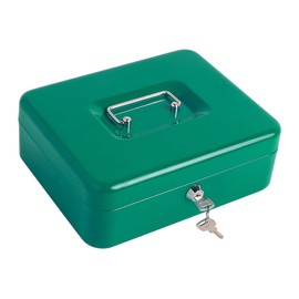 Kippen 10032V2 - Cash Box with Coin Tray - Green - Dimensions: 200 x 160 x 90 mm