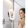 vpu 9" Wall Mounted Makeup Mirror with Light, 20X/1X Height