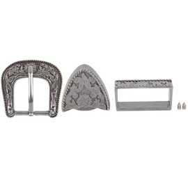 Hebillas de Cinturón Occidental Juego de Hebillas de Cinturón de Vaquero Plateado Hebilla de Cinturón de Hombre Juego de Hebilla de Cinturón de Diamantes de Imitación Occidental para(30mm)