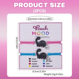 Kinretixia 1 Pair Dinosaur Bracelet, Colour Changing Mood Bracelet Set for Women, Emotion Feeling, Temperature Sensor, Wrap Bracelet, BFF Bracelet, Party Gifts for Children