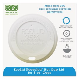Eco-Products - Eco-Lid 25% Recycled Content Hot Cup Lid, Fits 8oz Cups, 1000/Carton EP-HL8-WR (DMi CT