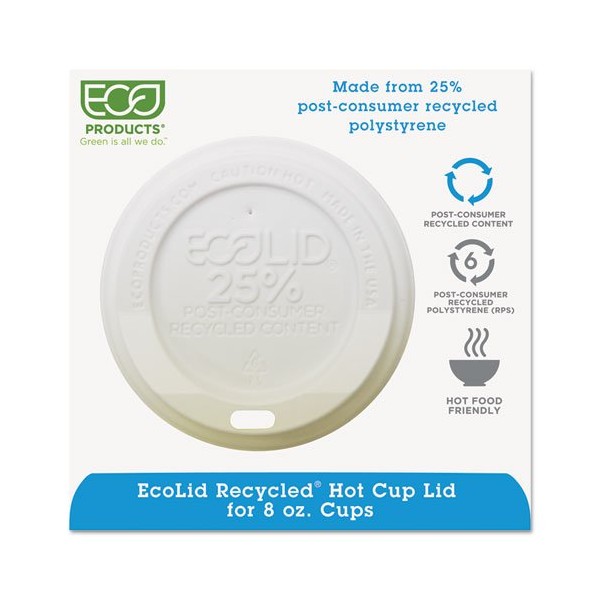 Eco-Products - Eco-Lid 25% Recycled Content Hot Cup Lid, Fits