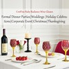 CretFine Blue and Gold Gold Wine Glasses Set of 2,