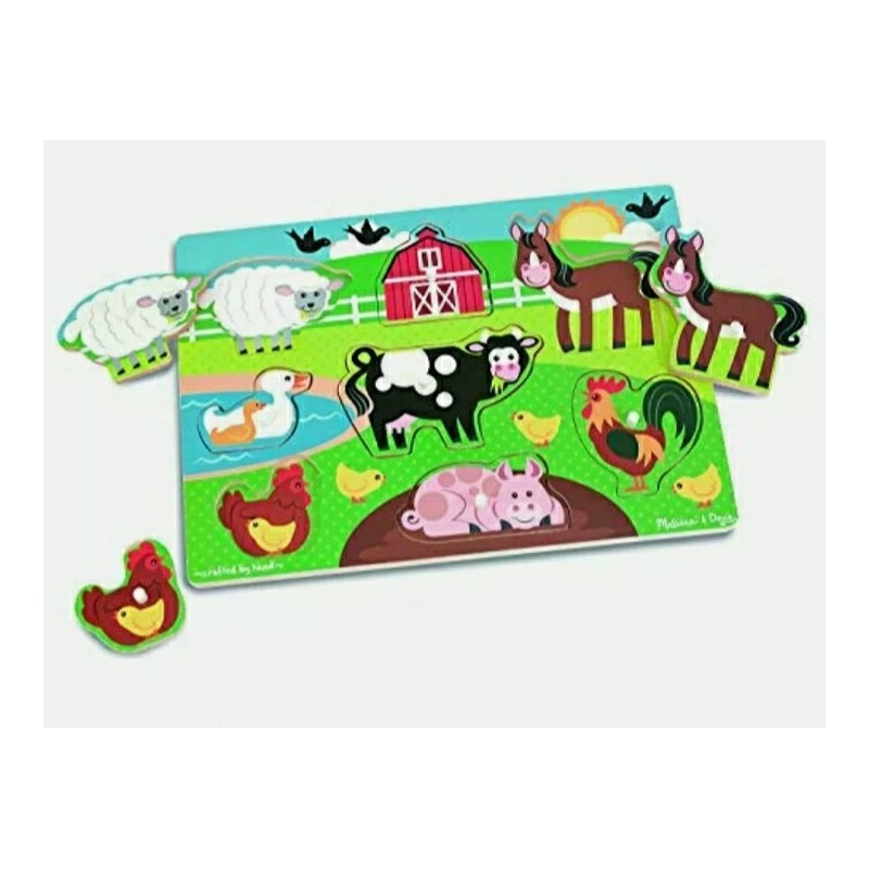 Melissa & Doug Farm Wooden Puzzle TOY Boy/Girl (8 pcs)
