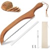HAOIOKSC Bread Slicer for Homemade Bread, 15.7 In Wooden Sourdough