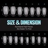 TOMICCA Short Coffin Nail Tips, 15 Sizes Full Cover Double