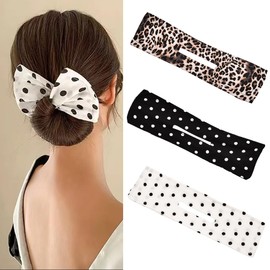 Dotted Hair Bun Makers for Women Fashion Bow maker for Long Hair Twister Tool Lazy Hair Curlers for Thin Thick Hair Elegant Hair Pieces for Hair Styling Deft Doughnut Hair Bun for Girl Bow Accessories