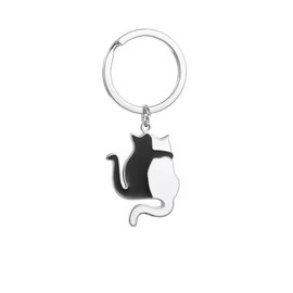 Cats Couple Metal Keychain, Unique Design, Keyring for Couple Stuff,Gift for Cat Lovers, Valentine's Day Gift Couple, Funny Keychain for Women Men Cat Lovers