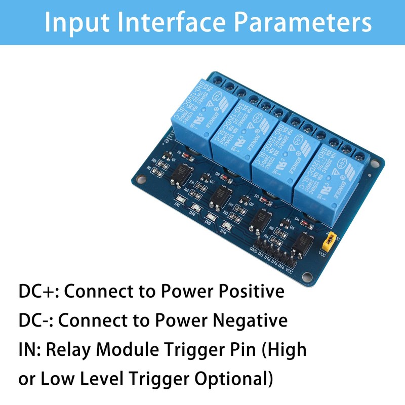 Yetaida 4 Channel DC 12V Relay Module with Optocoupler Control