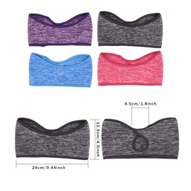 Set of 4 Ponytail Headband Winter Warmer Running Headband Ear Muff Bands for Women Men Outdoor Sports Fitness Cycling Skiing Outside Activities