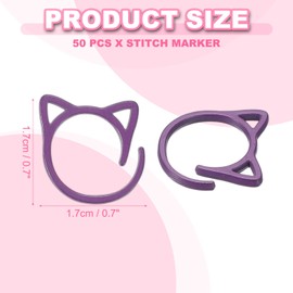 sourcing map 50pcs Stitch Markers, Spiral Stitch Markers Crochet Needle Clip Counter Knit Ring Crochet Locking Sewing Accessories for DIY Handcraft Knitting and Crocheting, Violet