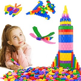 aotipol Bloques de construcción para niños pequeños, incluyendo una placa base, juego de ladrillos de construcción clásicos grandes de 101 piezas para