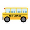 CafePress 1ST Grade School Bus Small Die Cut Sticker, 3"x4"
