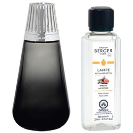 MAISON BERGER - Lampe Berger Model Amphora - Black - Design by Armand Delsol - Home Fragrance Lamp Diffuser - 6.1x3x3 inches - Includes Fragrance Sweet Fig - 8.45 Fluid Onces - 250 milliliters