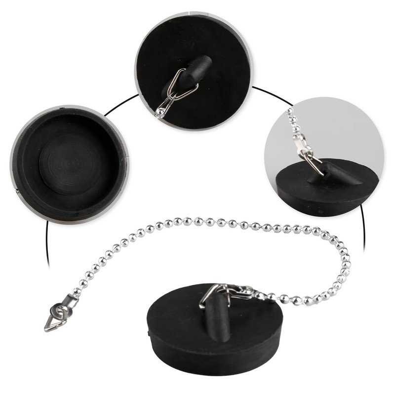 Rumyve 2pcs Universal Sink Plug Stainless Steel Ball Chain Hook,Kitchen