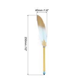 PATIKIL Feather Ballpoint Pen, 0.5mm Fluffy Vintage Ink Quill Pen Refined Plated Rod Quill Pen for Office Supplies Calligraphy Writing Signature Guest Wedding Gift, Light Blue