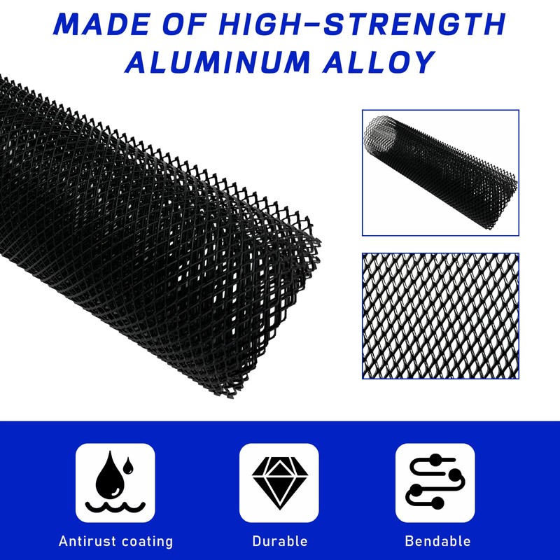 Sylvil Car Grill Mesh, Heavy Duty Aluminum Alloy Grille Insert