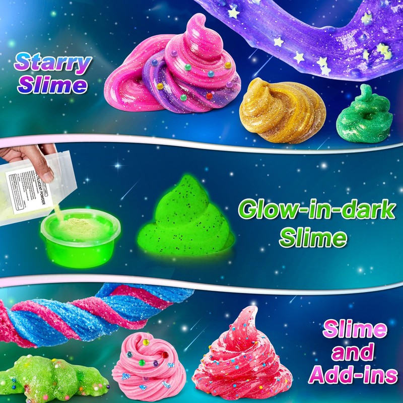 DIY Slime Kit for Girls, Glitter Galaxy Slime Making Kit