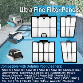 Qagea 9991467-R4 Ultra Fine Filter Panels Fit for Dolphin Pool Cleaners Active 20, Active 30, Explorer E30, M600, Proteus DX4, S300i, S200, Cartridge Filter