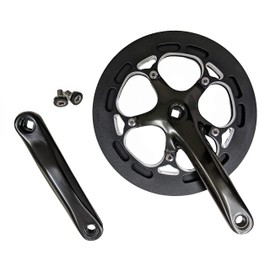 LASCO 56T Forged Crankset with 170mm Forged Arms CNC Aluminum Chaingard for ebikes, Electric and Folding Bicycles