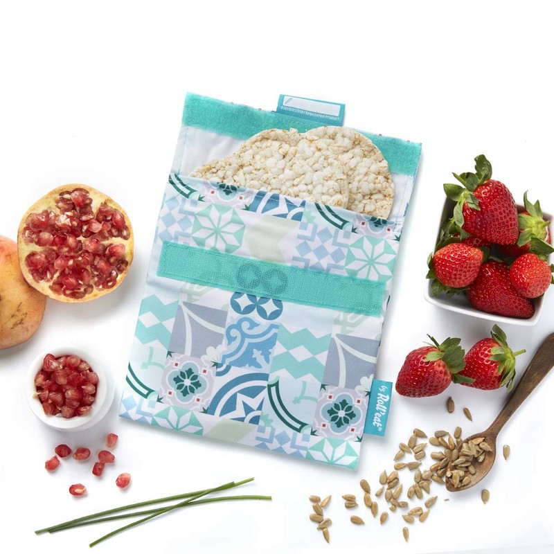 Roll'eat ®- Snack'n'Go Patchwork | Wiederverwendbarer und Ökologischer Snackhalter ohne