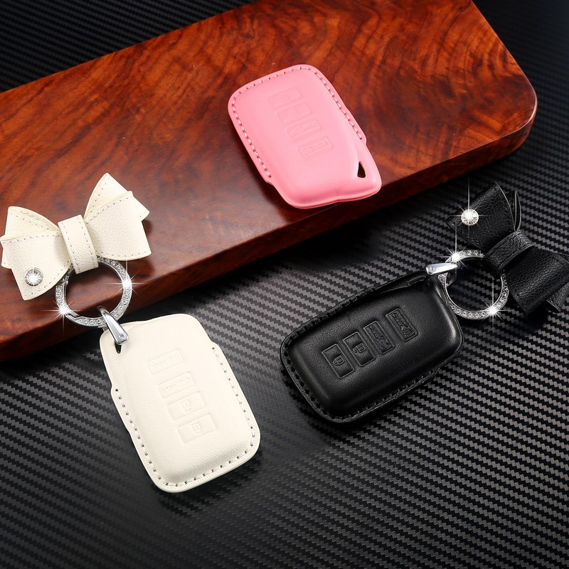 CUIBUKUG for Lexus Key fob Cover Genuine Leather with Keychain,Compatible