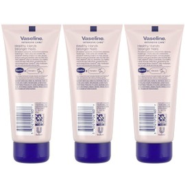 Vaseline Lotion, Healthy Hands Stronger Nails with Keratin 3-Pack – Intensive Care Hand Lotion with Petroleum Jelly, 3.4 Oz Ea