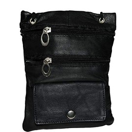 Soft Leather Neck Id/passport Wallet/holder by Leatherboss (Black)