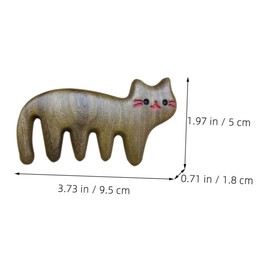 OATIPHO 2Pcs Cat Shaped Massage Comb Sturdy Wooden Head Massage Tool for Convenient Grooming Portable Scalp Massager for All Hair Types Ergonomic Design for Easy Detangling