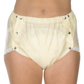 Suprima 1-252-040 Unisex Incontinence PVC Briefs with Buttoned Design Size M Milk