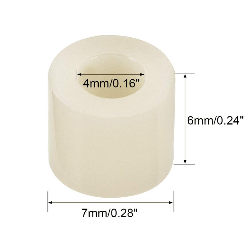 uxcell Round Spacers Washers for M4 Screws ABS OD 7mm,