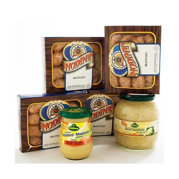 igourmet The Brat Pack Sausage Assortment (84.9 ounce) - Includes Mouthwatering Bratwurst, Sauerkraut, and Delicious German Mustard