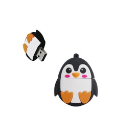 Ecoodisk 64GB USB 2.0 Flash Drive Cartoon Novelty Cute Penguin Memory Stick Silicone Rubber Ainmal Pendrive