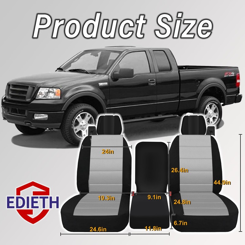 EDIETH Front 40/20/40 Thickened Heavy-Duty Oxford Fabric Seat Covers Compatible