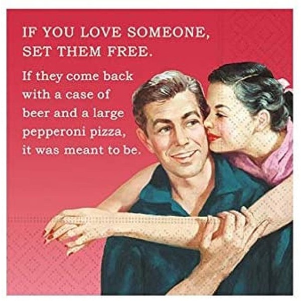 Servilletas divertidas de cóctel,"If You Love Someone, Set Them Free" | 20 servilletas para bebidas, 5 x 5 pulgadas, 3 capas