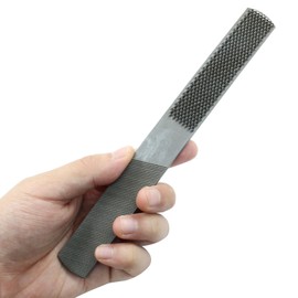 Cionyce 4 Way Wood Rasp File, Carbon Steel Hand File and Round Rasp, Half Round Flat & Needle Files for Sharping Wood and Metal Tools